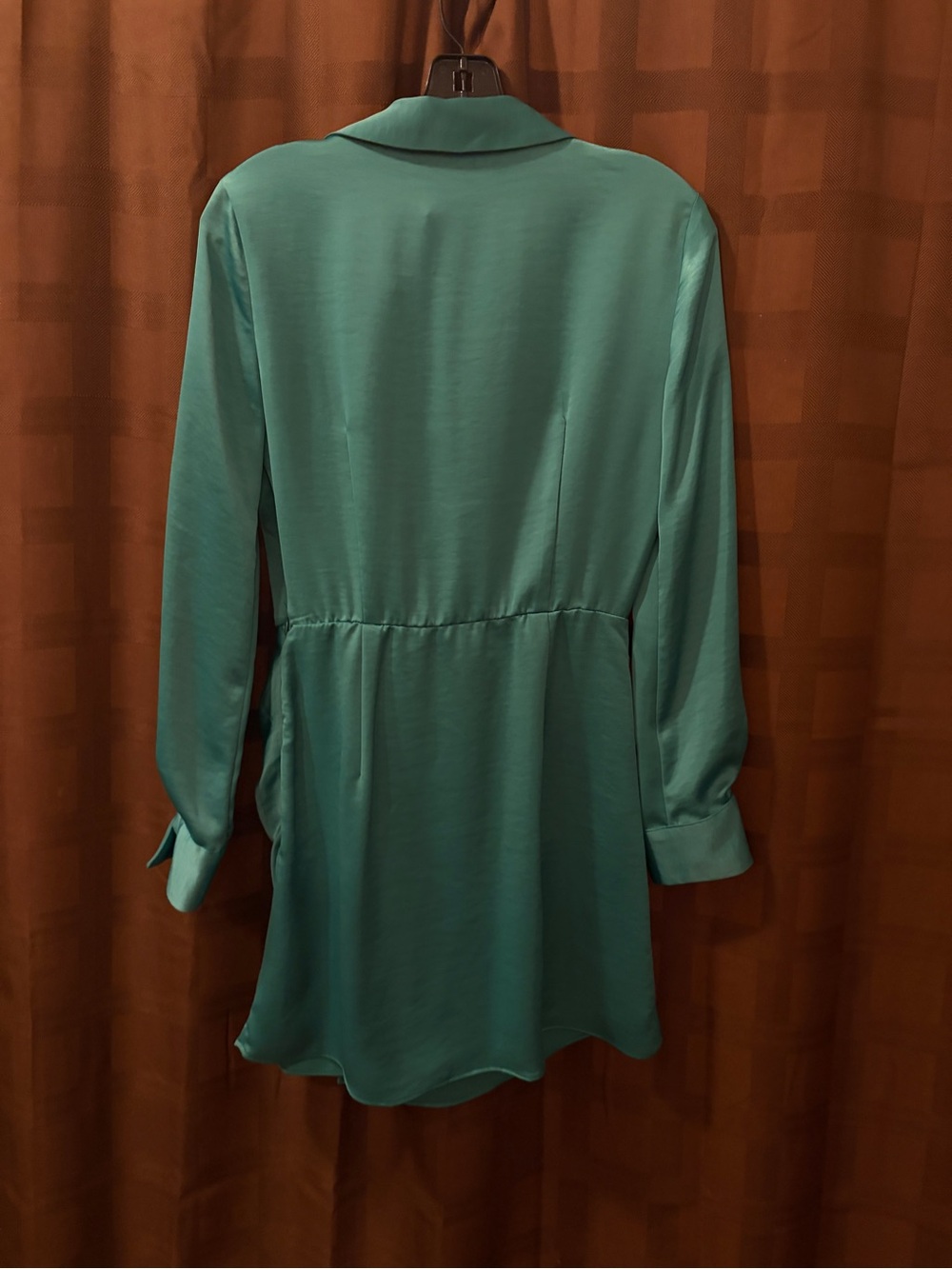NWT Zara green satin effect wrap dress size small - Picture 7 of 7